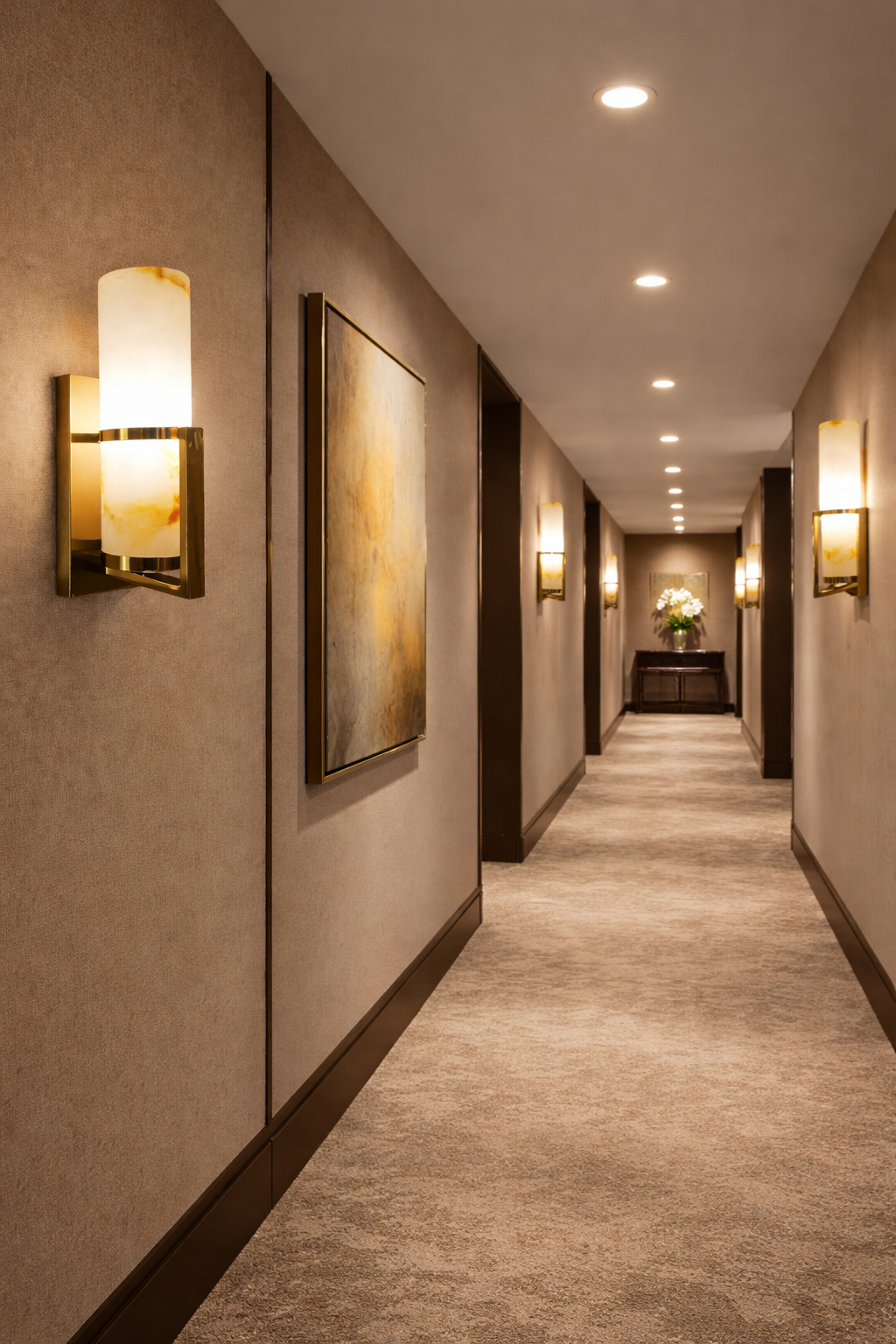 HDC Gold/Black Luxury Marble Finish Wall Light For Living Room