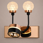 HDC Luxury Black & Rose Gold Dual Globe Mirror Light for Washroom