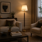 HDC Modern Fabric Shade Floor Lamp for Living Room & Bedroom