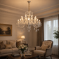 HDC 16 Lights Black/White Crystal Glass Chandelier Light for Living Room & Dining Area