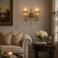 HDC Luxury Antique Crystal Double Wall Light for Bedroom, Living Room