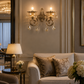 HDC Luxury Antique Crystal Double Wall Light for Bedroom, Living Room