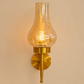 HDC Modern Amber Crackle Glass Wall Light for Bedroom, Living Room & Hallway