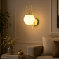 HDC Modern Deer Antler Globe Wall Light for Bedroom & Living Room