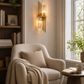 HDC Modern Gold Crystal Wall Light for Bedroom, Living Room & Hotel Décor
