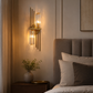 HDC Modern Gold Crystal Wall Light for Bedroom, Living Room & Hotel Décor