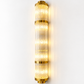 HDC Luxury Gold Ribbed Crystal Wall Light for Bedroom, Living Room