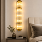 HDC Luxury Gold Ribbed Crystal Wall Light for Bedroom, Living Room