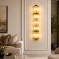 HDC Luxury Gold Ribbed Crystal Wall Light for Bedroom, Living Room