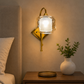 HDC Modern Gold Glass Wall Light for Bedroom, Living Room & Bedside