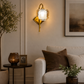 HDC Modern Gold Glass Wall Light for Bedroom, Living Room & Bedside