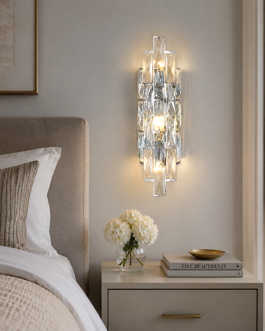 HDC Modern Crystal Wall Light for Bedroom, Living Room & Luxury Interior Décor
