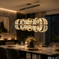 HDC 1200mm Modern Luxury Crystal LED Linear Chandelier Light for Dining Room & Living Space