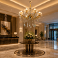HDC Luxury 8 Light Crystal Chandelier Ceiling Light for Living Room, Dining Room & Hotel Lobby