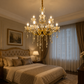 HDC Luxury 15 Light Gold Crystal Glass Chandelier Ceiling Light for Living Room, Dining Hall & Hotel Lobby
