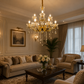 HDC Luxury 15 Light Gold Crystal Glass Chandelier Ceiling Light for Living Room, Dining Hall & Hotel Lobby