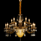 HDC 15 Light Crystal Glass Multi-Arm Chandelier Ceiling Light for Living Room, Dining Hall & Hotel Lobby
