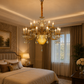 HDC 15 Light Crystal Glass Multi-Arm Chandelier Ceiling Light for Living Room, Dining Hall & Hotel Lobby