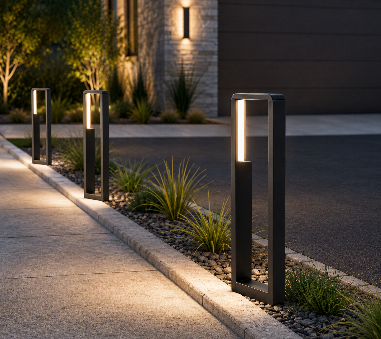 HDC Modern 600mm Waterproof Outdoor Bollard Light Warm White