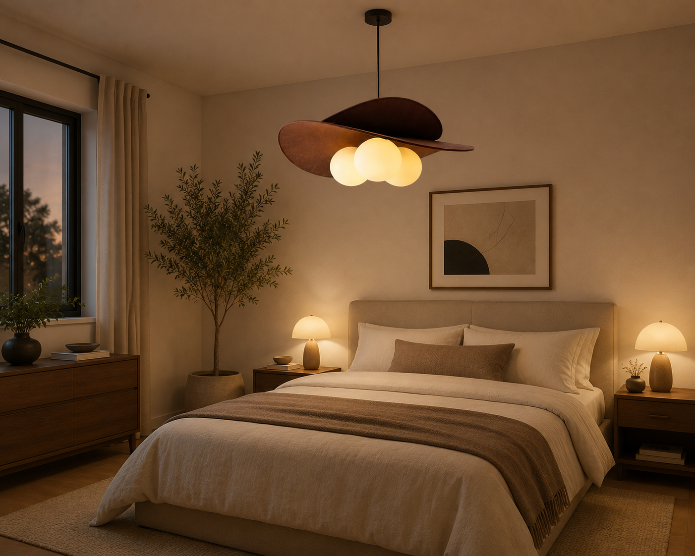 HDC Modern Designer Hat Style Pendant Light for Bedroom, Dining & Café Décor