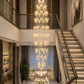 HDC Luxury Double Height Crystal Chandelier for Staircase & Lobby