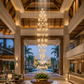 HDC Luxury Double Height Crystal Chandelier for Staircase & Lobby