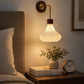 HDC Modern Ribbed Glass Wall Light for Bedroom, Living Room & Bedside Décor