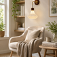 HDC Modern Ribbed Glass Wall Light for Bedroom, Living Room & Bedside Décor
