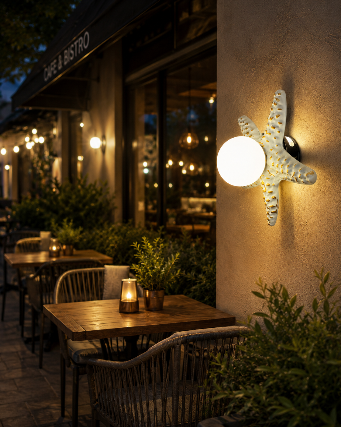 HDC Luxury Starfish Outdoor Wall Light for Outdoor Areas