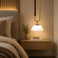 HDC Modern Brass & White Glass Pendant Light for Bedroom, Living Room