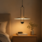 HDC Modern Golden & Black LED Pendant Light for Bedroom, Living Room