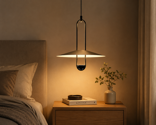HDC Modern Golden & Black LED Pendant Light for Bedroom, Living Room