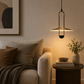 HDC Modern Golden & Black LED Pendant Light for Bedroom, Living Room