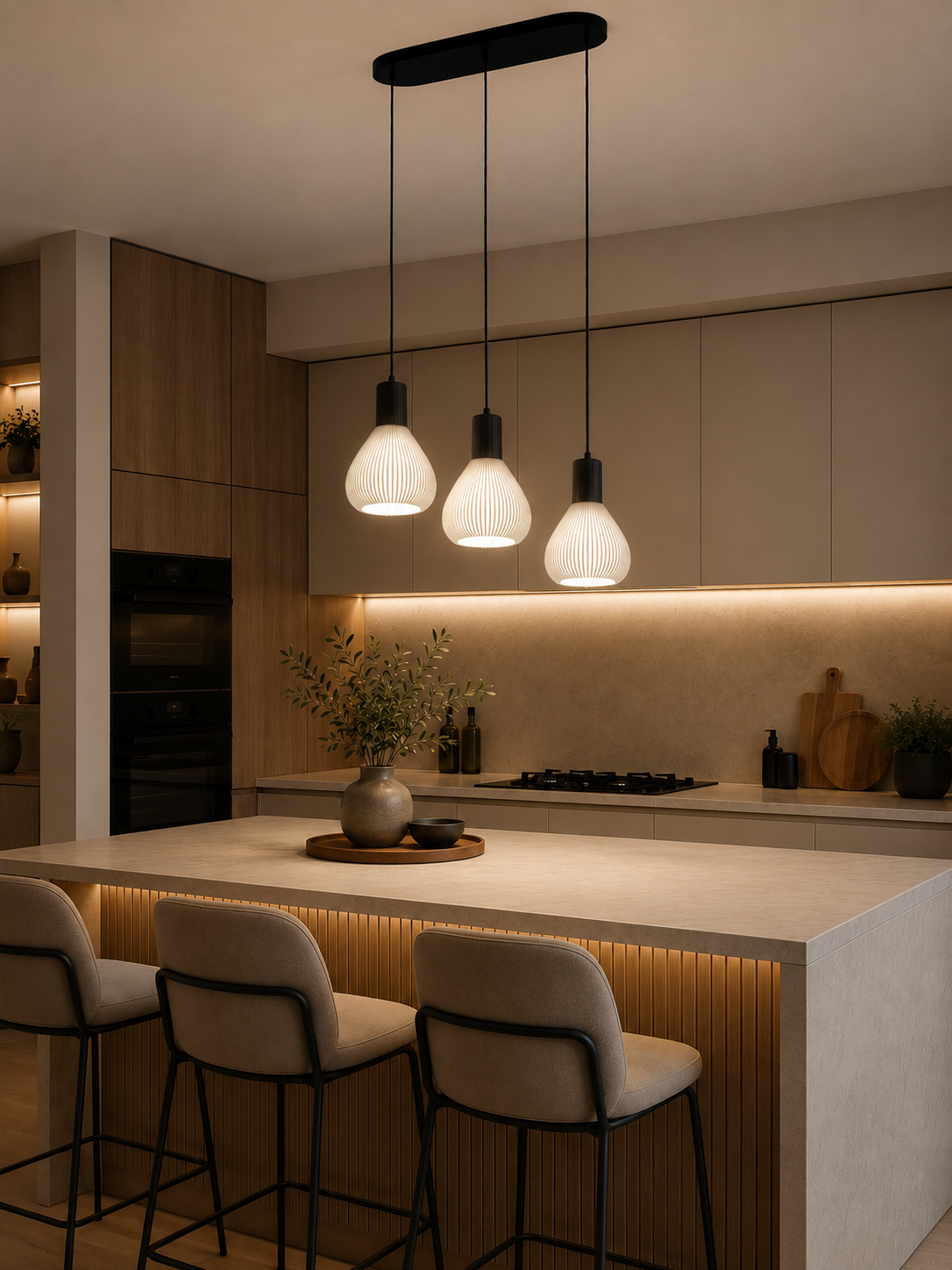 HDC Modern Triple Hanging Pendant Light for Living Room, Dining & Staircase Décor