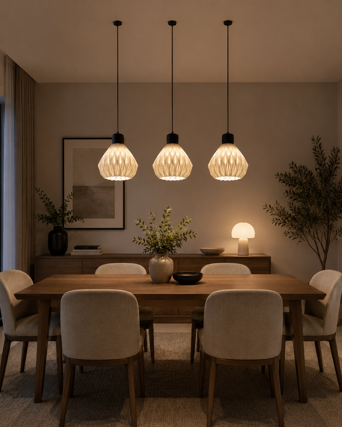 HDC Modern Triple Hanging Pendant Light for Living Room, Dining & Staircase Décor