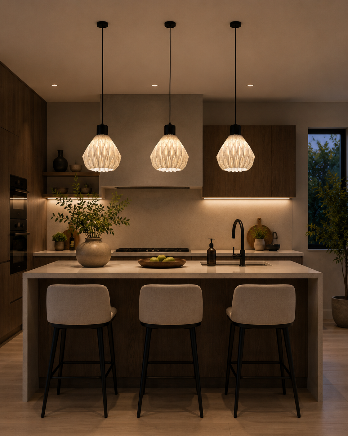 HDC Modern Triple Hanging Pendant Light for Living Room, Dining & Staircase Décor