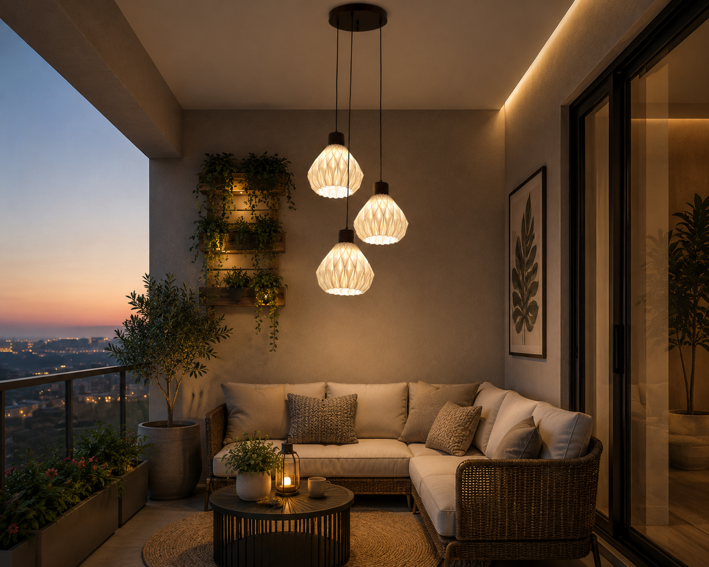 HDC Modern Triple Hanging Pendant Light for Living Room, Dining & Staircase Décor