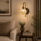 HDC Luxury Ribbed Glass Wall Light for Bedroom, Living Room