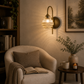 HDC Luxury Ribbed Glass Wall Light for Bedroom, Living Room