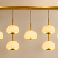 HDC Modern Luxury Gold Glass Linear Chandelier LED Hanging Light for Bedroom, Dining Areas