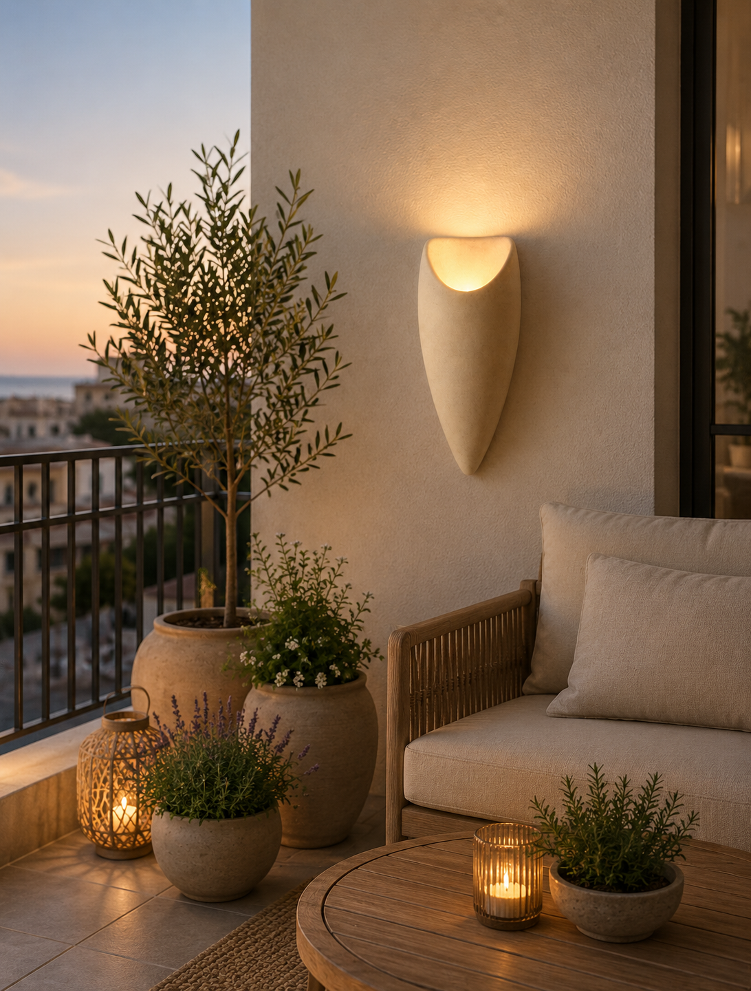 HDC Modern Up Down Ceramic Wall Light for Living Room, Bedroom & Hallway