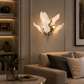HDC Gold & White Luxury Leaf Design Wall Light for Bedroom, Living Room