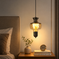 HDC Modern Amber Glass Hanging Pendant Light for Dining, Kitchen & Café Décor