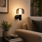 HDC Modern Black Glass Wall Light for Bedroom, Living Room