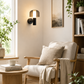 HDC Modern Black Glass Wall Light for Bedroom, Living Room