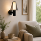 HDC Modern Black Glass Wall Light for Bedroom, Living Room