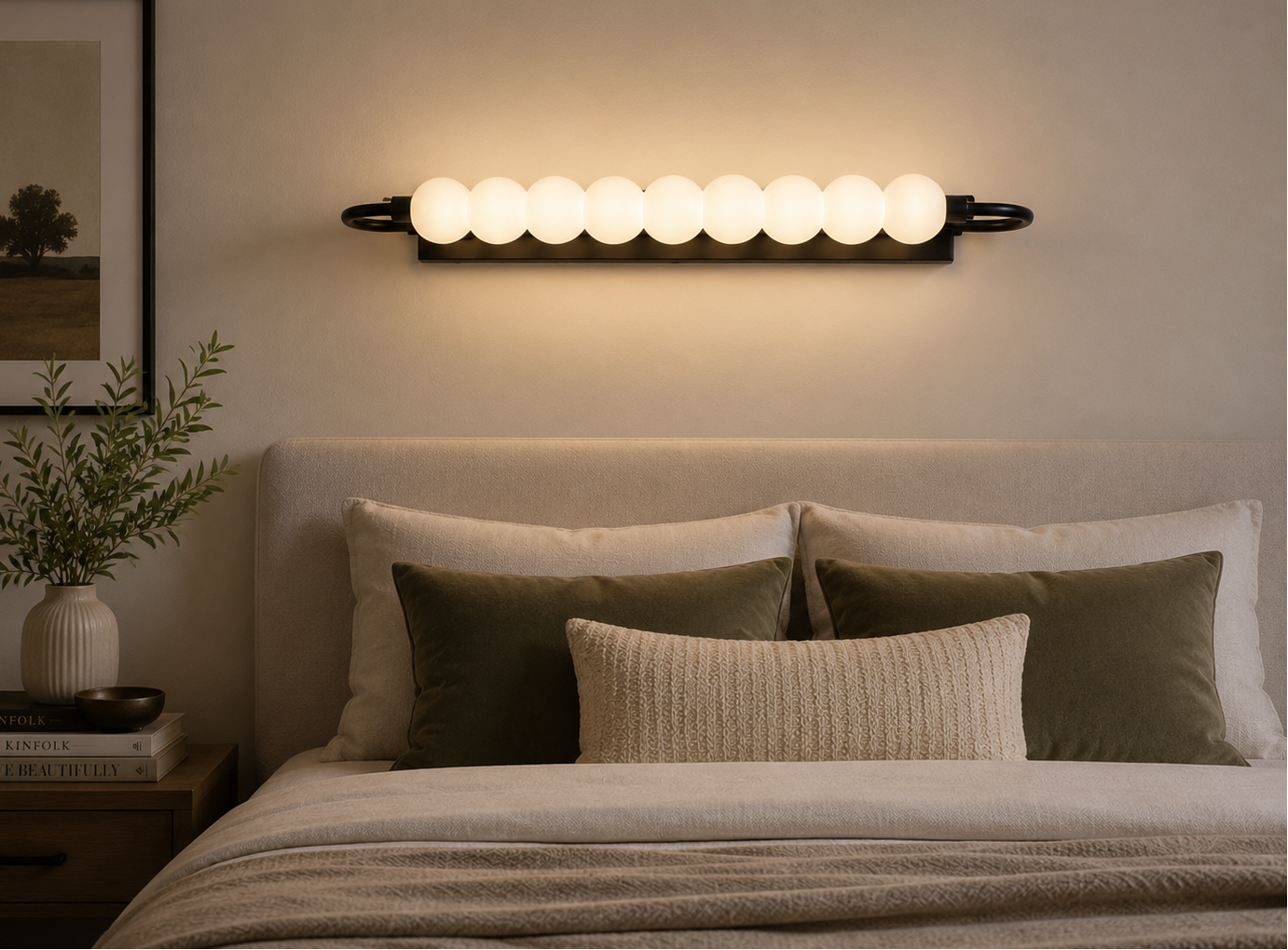 HDC Black & White Modern Linear Bubble LED Wall Light