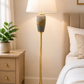 HDC Luxury Leaf Design Floor Lamp with Fabric Shade for Bedroom, Living Room