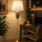 HDC Luxury Leaf Design Floor Lamp with Fabric Shade for Bedroom, Living Room