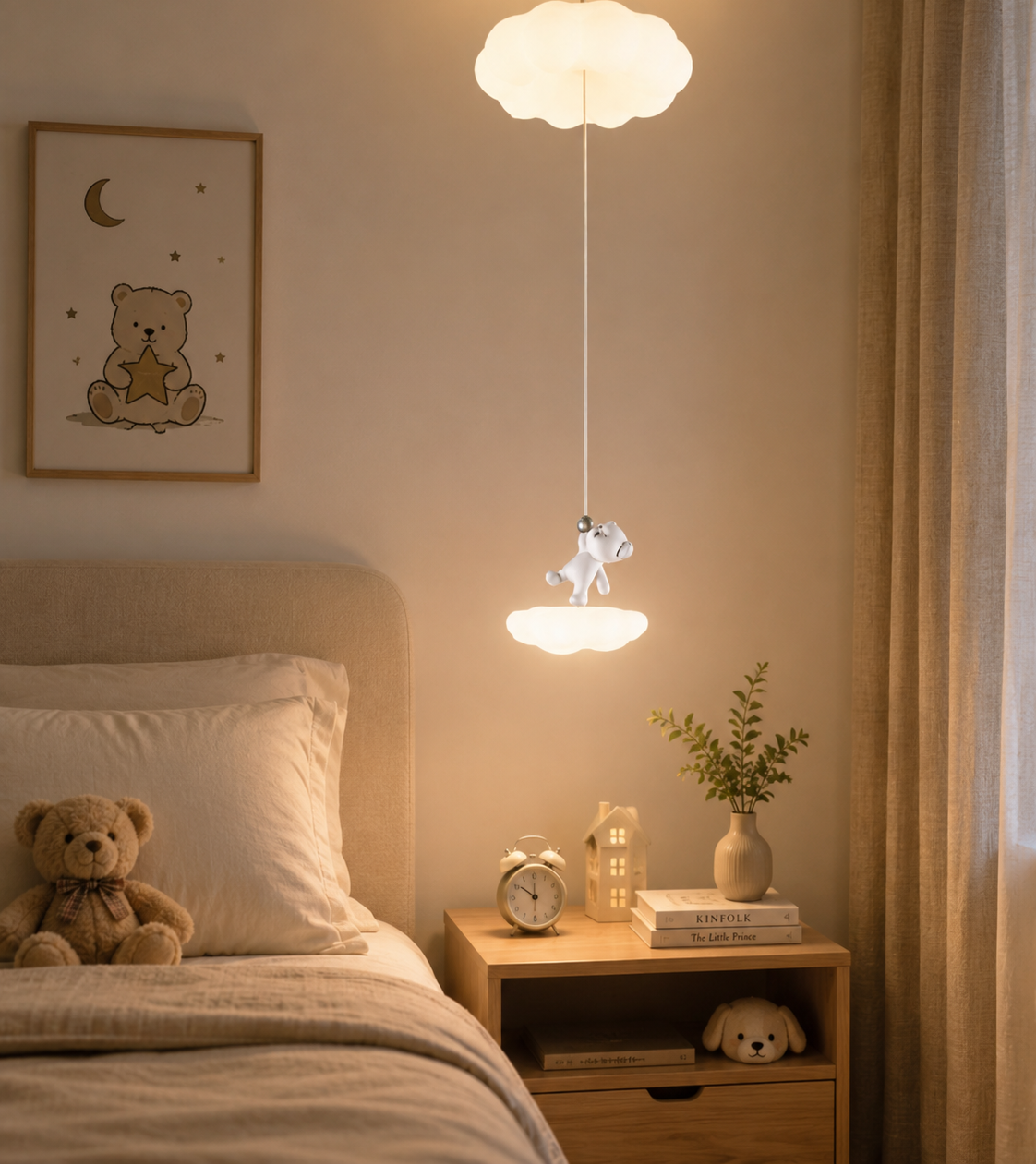 HDC Cute Cloud Kids Pendant Light for Bedroom & Nursery Décor